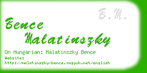 bence malatinszky business card